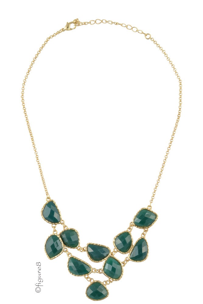 Green Pendant Stone Necklace (Green)