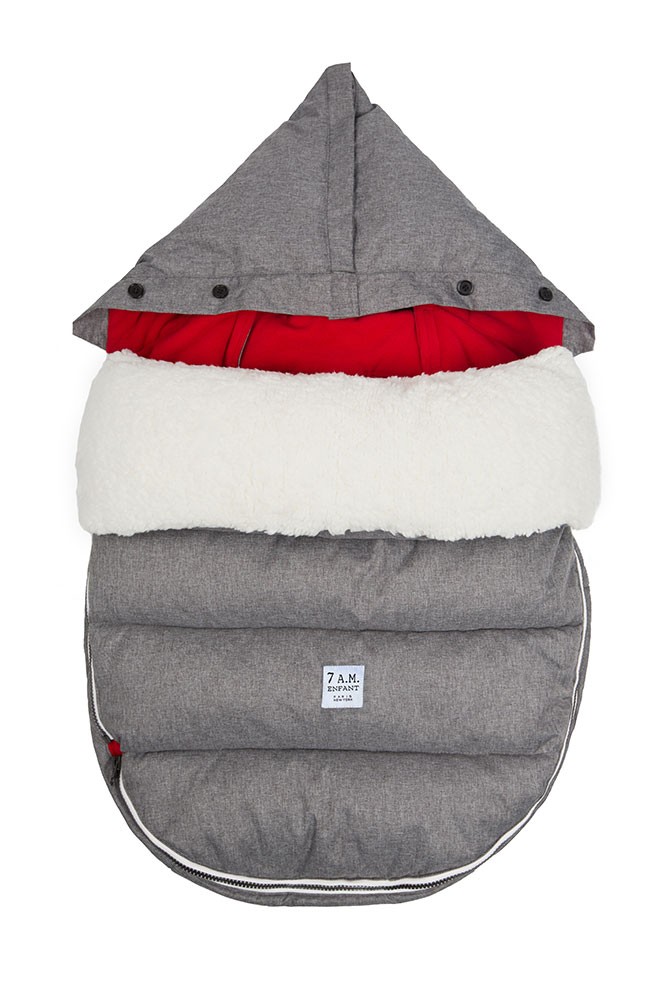 7 A.M. Enfant LambPOD- Medium/ Large (Heather Grey/Red Fleece)