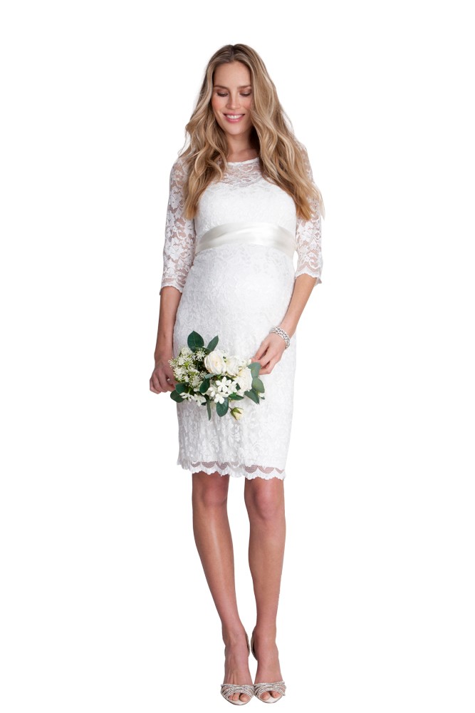 Seraphina Ivory Lace Luxe Maternity Dress (Ivory)