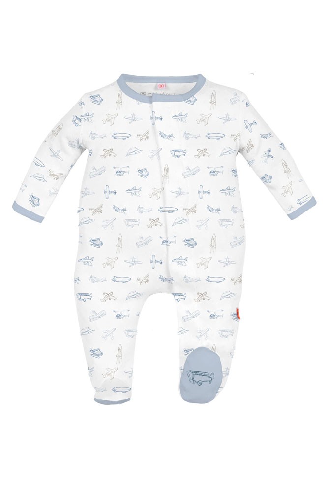 Magnetic Me™ by Magnificent Baby Cotton Airplanes Footie (Airplanes)