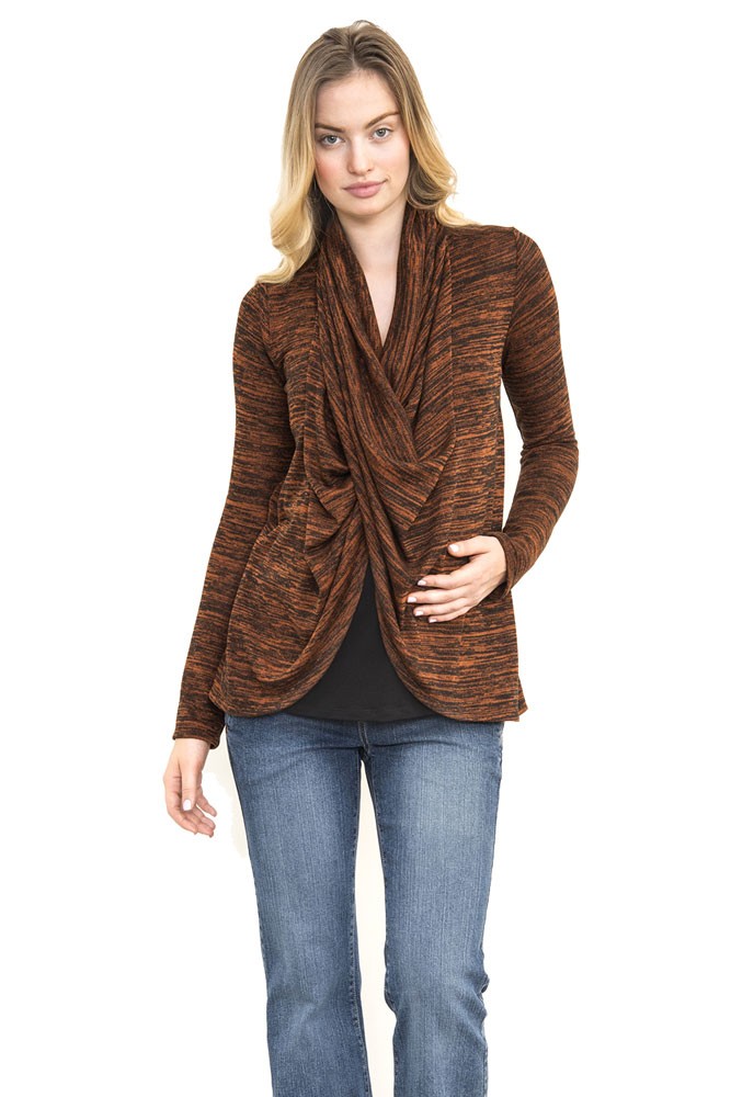 Eva Drape Maternity & Nursing Top (Rust) Eva Drape Maternity & Nursing Top (Rust)