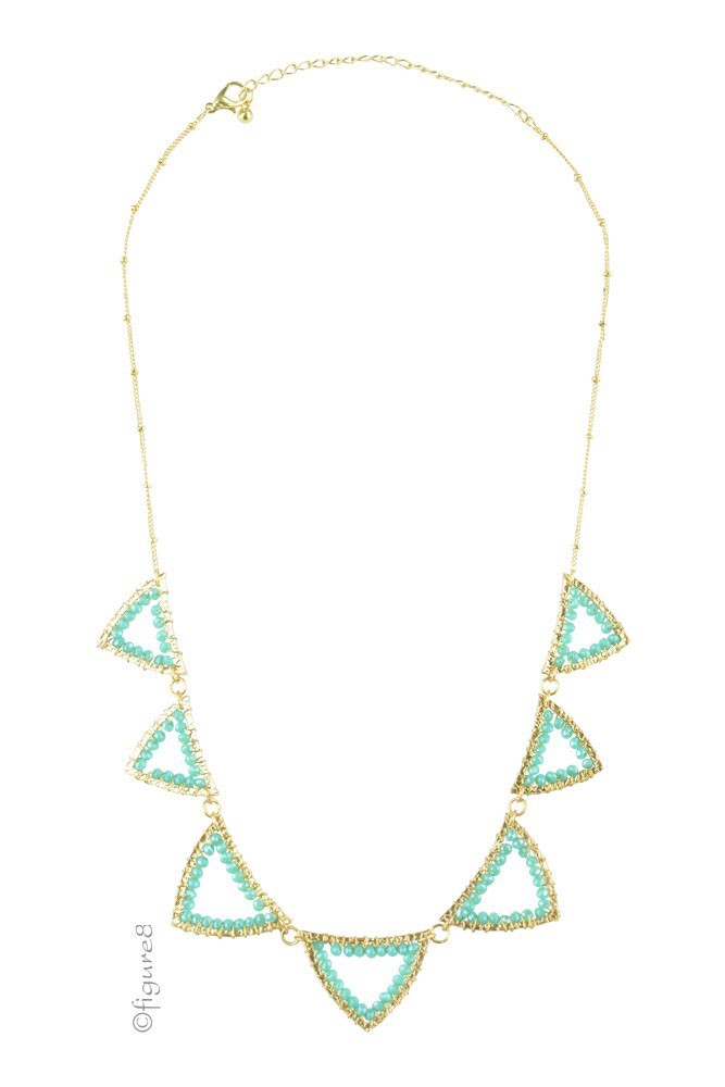 Pretty Triangle Necklace (Gold/Turquoise)