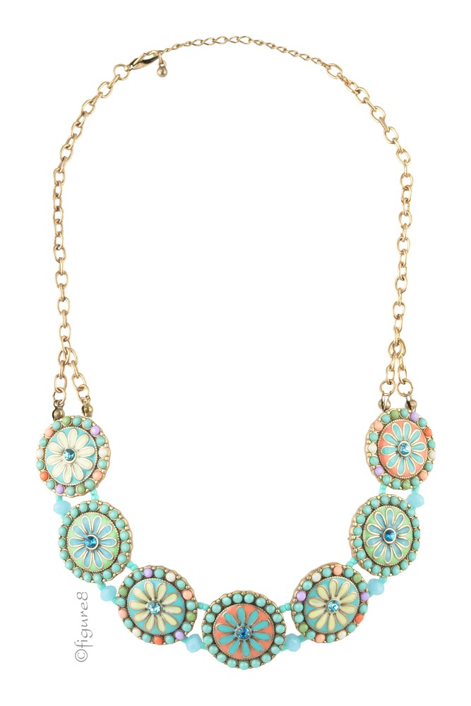 Flower Power Necklace (Turquoise/Multi-color)