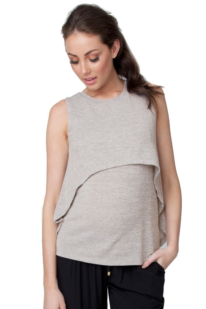 Swing Back Maternity & Nursing Tank (Grey) Swing Back Maternity & Nursing Tank (Grey)