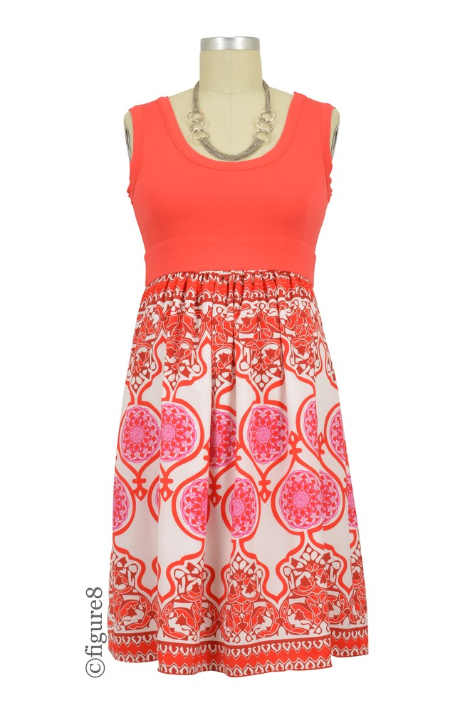 Olian Anne-Marie Maternity Dress (Red Baroque Print) Olian Anne-Marie Maternity Dress (Red Baroque Print)