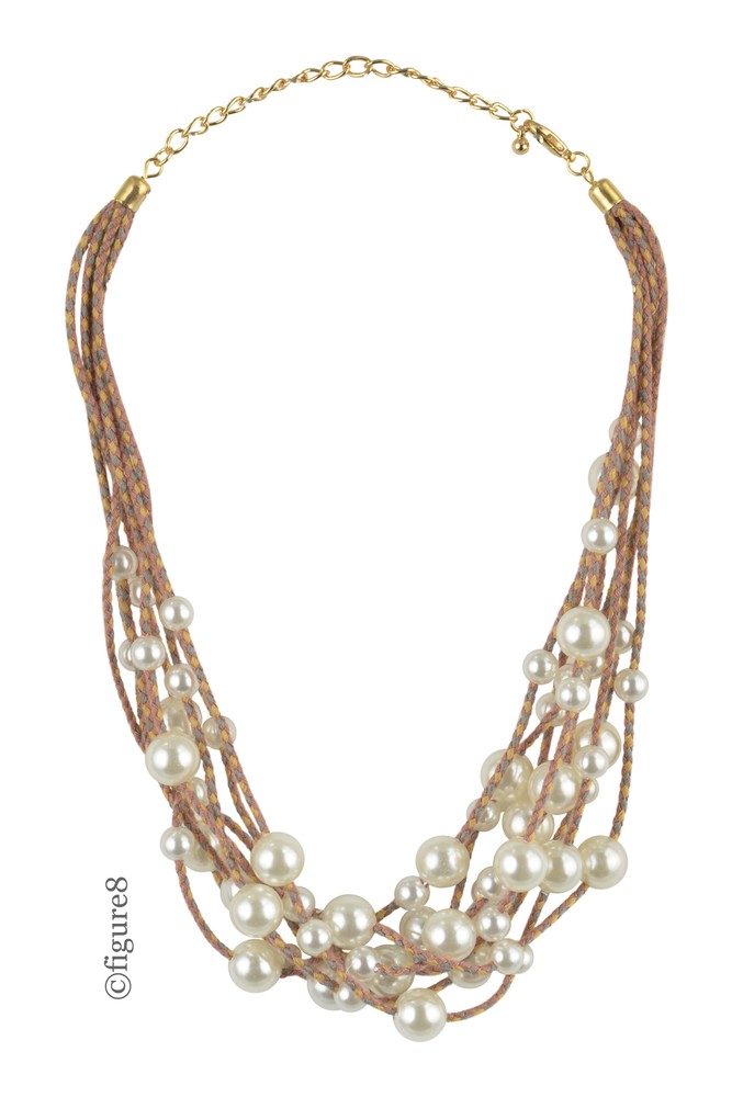Faux Pearl Necklace Layered Rope Necklace (Faux Pearls)