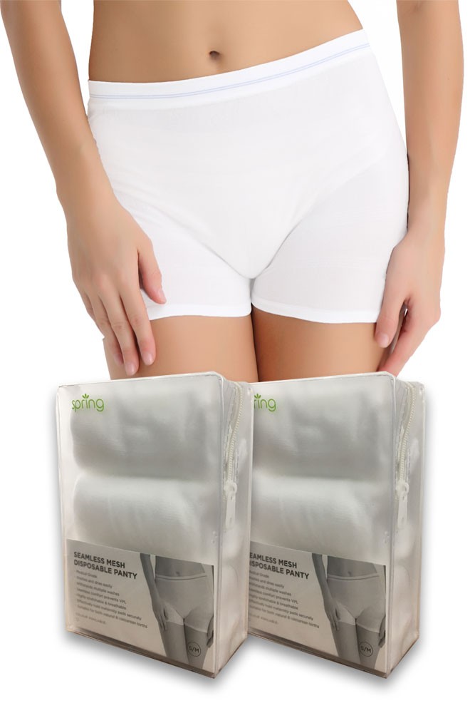 Molly High Waist Seamless Mesh Disposable Delivery Panty (6 pk.) (White- 6-pack)