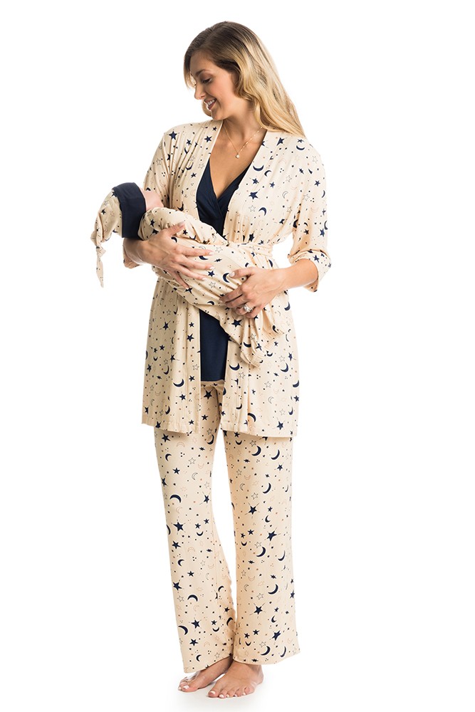 Analise 5-Piece Mom and Baby Maternity and Nursing PJ Set (Twinkle)