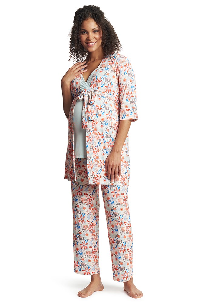 Analise 5-Piece Mom and Baby Maternity and Nursing PJ Set (Posy)