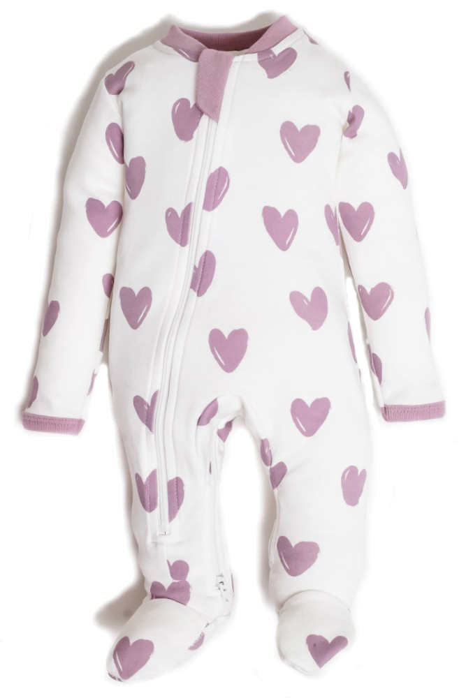 ZippyJamz Organic Baby Footed Sleeper Pajamas w. Inseam Zipper for Easy Changing (Stole My Heart) ZippyJamz Organic Baby Footed Sleeper Pajamas w. Inseam Zipper for Easy Changing (Stole My Heart)