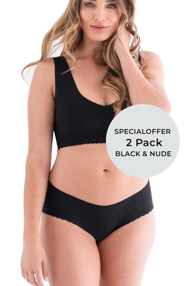Anti Panti® Leak Resistant Panties by Belly Bandit® - 2 Pack (Black & Nude) Anti Panti® Leak Resistant Panties by Belly Bandit® - 2 Pack (Black & Nude)