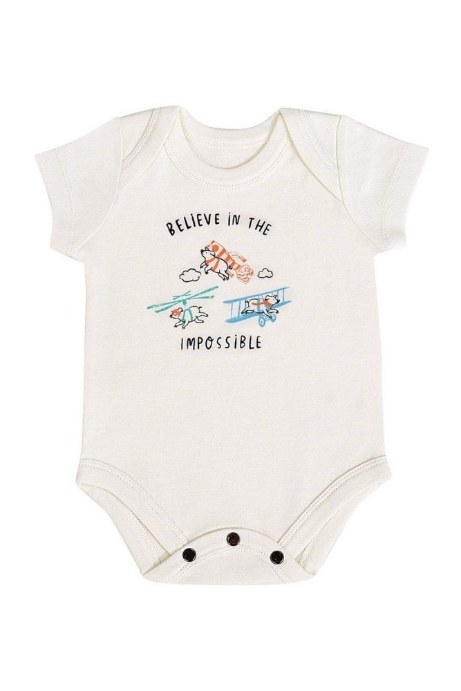 Finn + Emma Graphic Organic Bodysuit (Believe in the Impossible)