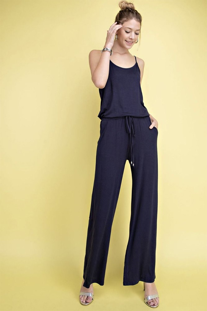 Spaghetti Strap Jumpsuit by 12 pm (Navy)
