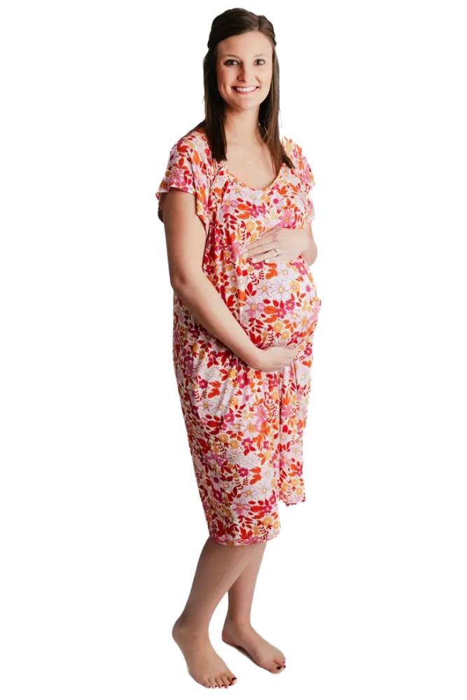 Three Little Tots Mommy Labor & Delivery Nursing Gown (Wild Child)