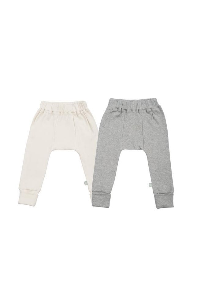 Finn + Emma Basics Organic Cotton Pants - 2 Pack (Ivory & Grey)