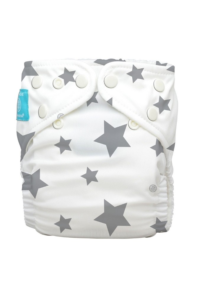 Charlie Banana® Organic One Size Reusable Diapers with 2 inserts (Twinkle Little Star Grey)