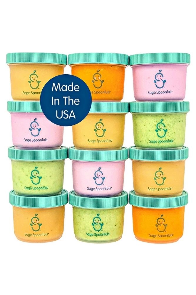 Sage Spoonfuls BPA Free Plastic Big Batch Baby Food Storage Jars 12 Pack