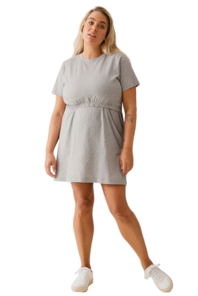 Boob Design The-shirt Organic Cotton Mini Dress (Grey Melange)