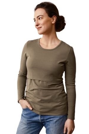 BAIKEA Womens Loose Comfy Layered Nursing Top and Shirts for Breastfeeding