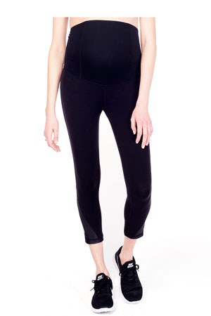 Cadenshae Classic Active Maternity Leggings - Cropped Length in Black