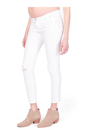 Ingrid & Isabel Sasha Skinny Maternity Jean with Insert Panel (White)