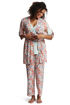 Everly Grey Womens 5 Piece Maternity and Nursing Pj Pant Set Pajama Set