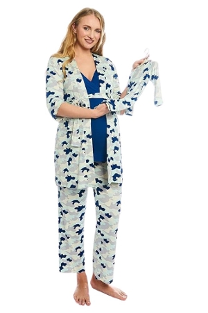 Analise 5-Piece Mom and Baby Maternity and Nursing PJ Set (Camo)