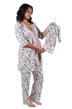 Analise 5-Piece Mom and Baby Maternity and Nursing PJ Set (Magnolia)