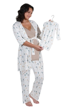 Analise 5-Piece Mom and Baby Maternity and Nursing PJ Set (Rodeo)