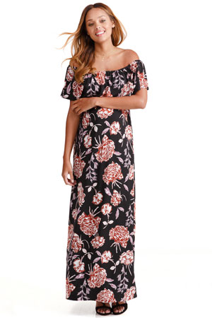 ingrid and isabel off the shoulder maxi dress