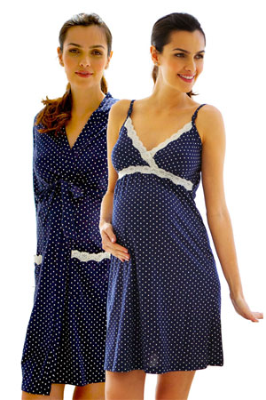 Belabumbum Womens Maternity Dottie Criss-Cross Bust and Nursing Chemise