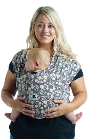 Baby K'tan Printed Baby Carrier (Floral Garden Grey)