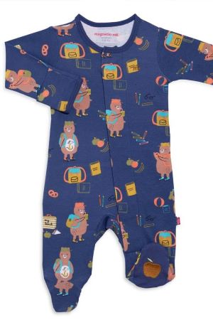 Magnetic Me™ 100% Organic Cotton Magnetic Baby Footie (First Class)