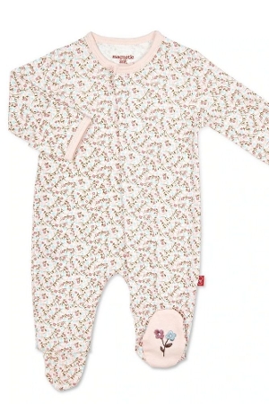 Magnetic Me™ 100% Organic Cotton Magnetic Baby Footie (Bedford Floral)