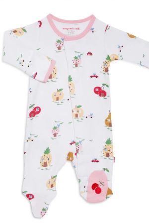 Magnetic Me™ 100% Organic Cotton Magnetic Baby Footie (Home Sweet Home)