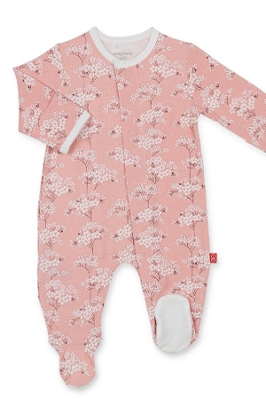 Magnetic Me™ Modal Magnetic Baby Footie (Cherry Blossom)
