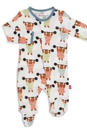 Magnetic Me™ Modal Magnetic Baby Footie (Hustle for the Muscle)