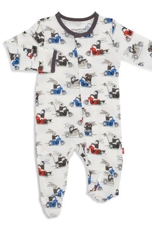 Magnetic Me™ Modal Magnetic Baby Footie (Hares on Hogs)