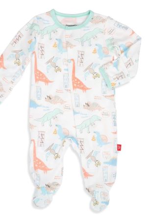 Magnetic Me™ Modal Magnetic Baby Footie (Door Dashing Dinos) by Magnetic Me by Magnificent Baby