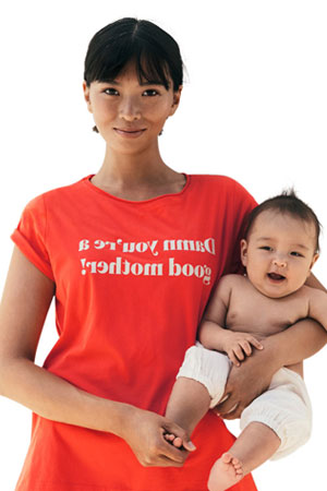The Chari-Tee- Statement Organic Cotton Nursing Tee for Every Mom with Raw Edge (Poppy)