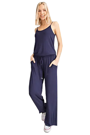 Spaghetti Strap Jumpsuit by 12 pm (Navy)
