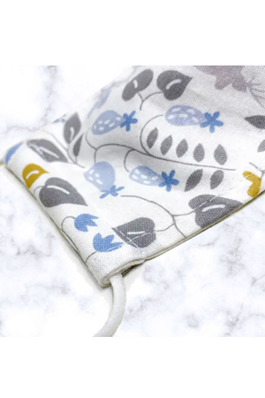Kids Organic Cotton Lined Adjustable Face Masks (Blue Deer Print)