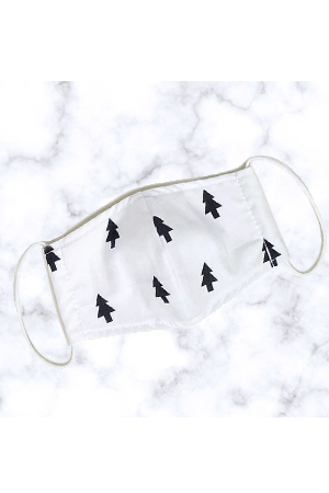 Kids Organic Cotton Lined Adjustable Face Masks (Tree Print)