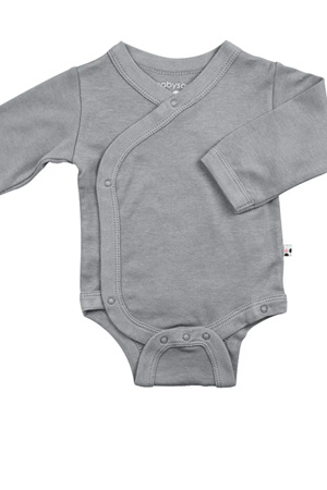 Babysoy Organic Modern Kimono Bodysuit Onesie (Thunder)