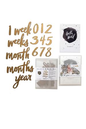 Baby Milestone Number Set (Gold) by Baby Jives Co