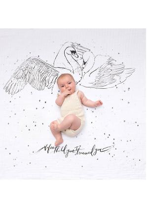 Baby Jives Co Organic Cotton Swaddle (Swans) by Baby Jives Co
