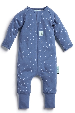 ergoPouch Organic Long Sleeve Cotton Romper Pajamas (0.2 Tog) (Night Sky)
