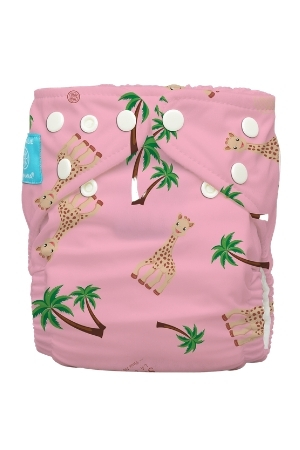 Charlie Banana® Organic One Size Reusable Diapers with 2 inserts (Sophie Coco Pink)