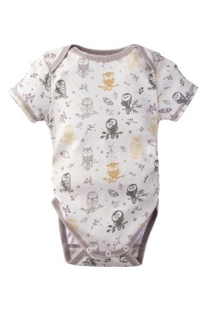 Snap & Grow Short Sleeve Adjustable Size Bodysuit (Forest Owl)