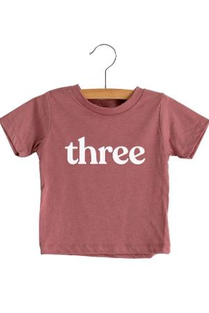 Gladfolk Modern Birthday Tee (Three Mauve) by Gladfolk
